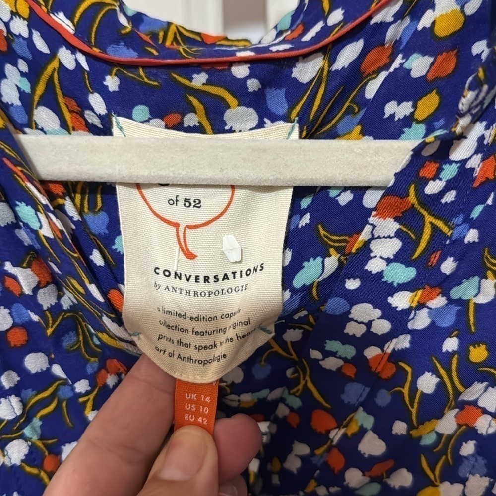 Anthropologie p of 52 pop pourri blouse Colloquial Buttondown conversations - Picture 5 of 5
